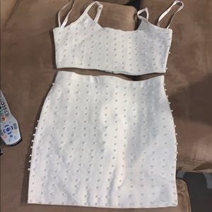REVOLVE ivory 2 piece set with pearls